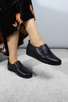FST Genuine Leather Women's Casual Shoes 881ZA1085 Black - Etten-Leur Shoes For Wear