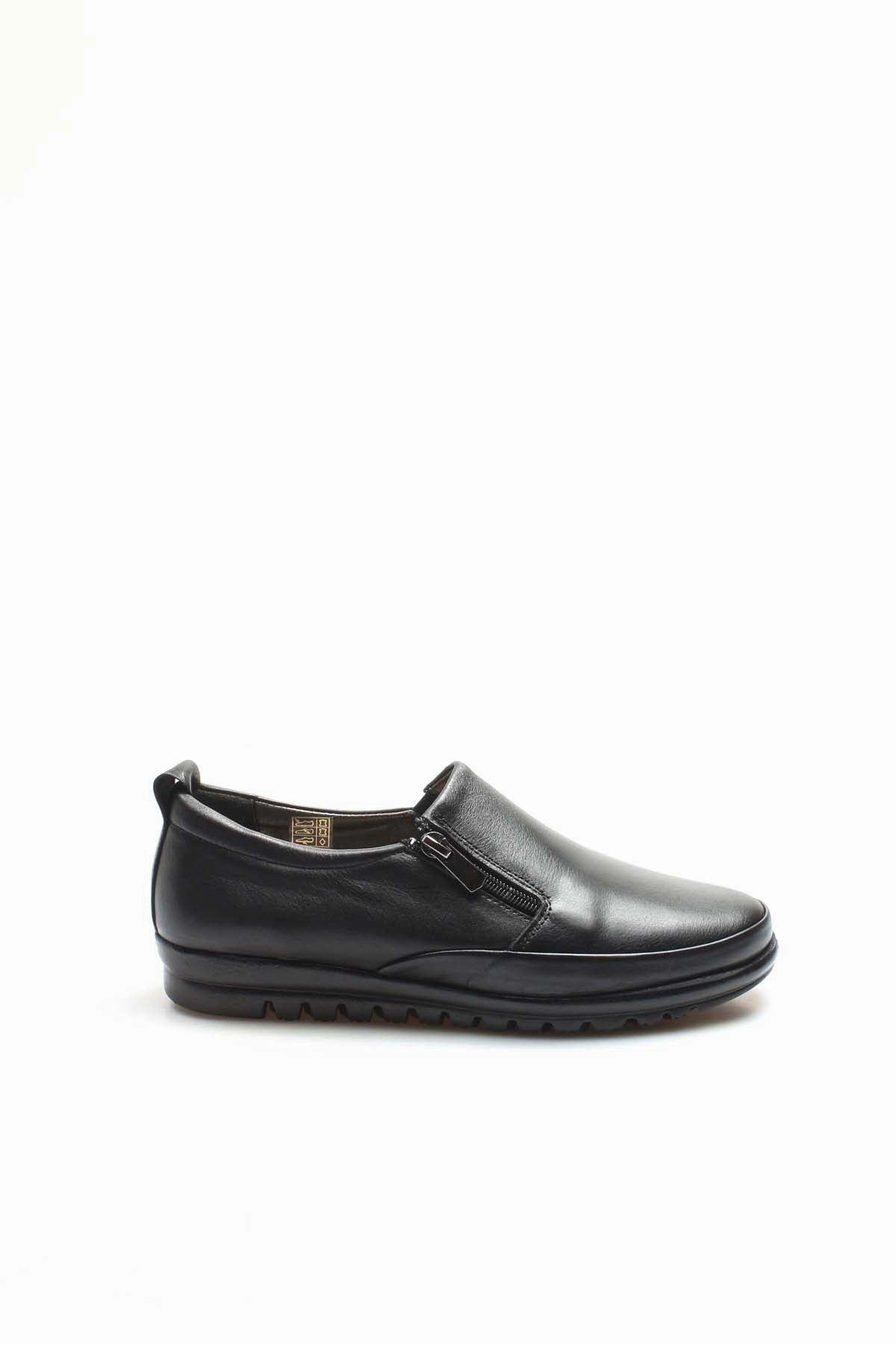 FST Genuine Leather Women's Casual Shoes 881ZA1085 Black - Etten-Leur Best Walking Casual Shoes