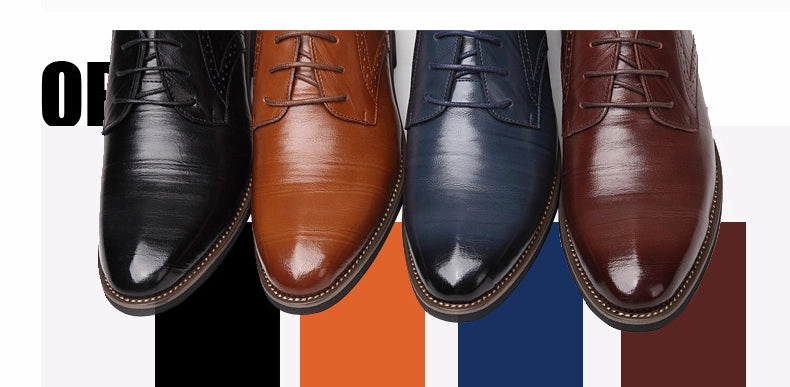 2017 New Men's Real Cowhide Leather Oxford Shoes Comfortable Insole Lacing Business Dress Shoes Man Wedding High Quality Shoes Comfortable Casual Flat Shoes