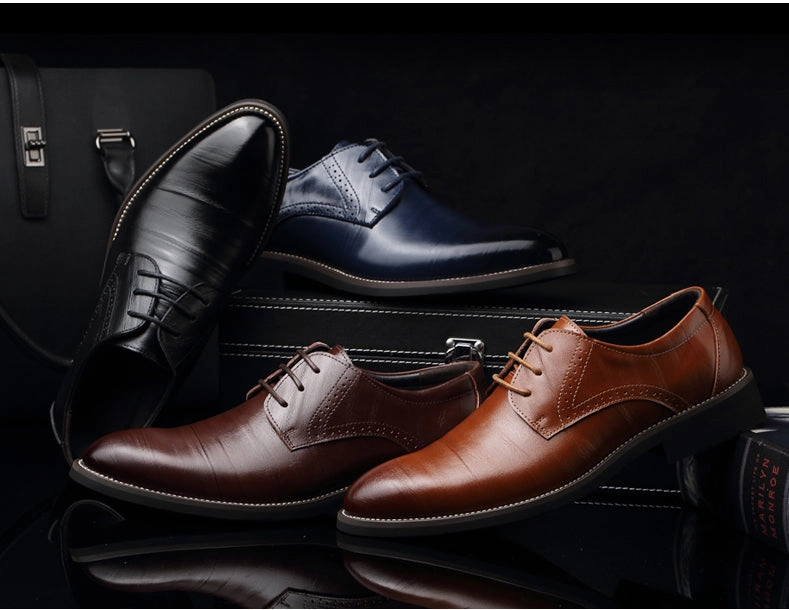 Hill Flat Shoes 2017 New Men's Real Cowhide Leather Oxford Shoes Comfortable Insole Lacing Business Dress Shoes Man Wedding High Quality Shoes