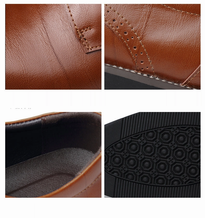 2017 New Men's Real Cowhide Leather Oxford Shoes Comfortable Insole Lacing Business Dress Shoes Man Wedding High Quality Shoes Dsw Flat Shoes Clearance