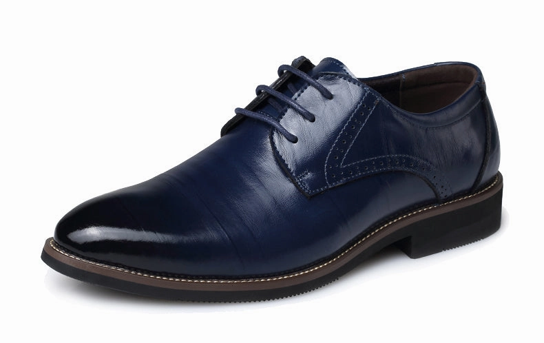 Natalia Flat Shoes 2017 New Men's Real Cowhide Leather Oxford Shoes Comfortable Insole Lacing Business Dress Shoes Man Wedding High Quality Shoes