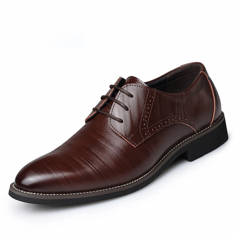 2017 New Men's Real Cowhide Leather Oxford Shoes Comfortable Insole Lacing Business Dress Shoes Man Wedding High Quality Shoes Flat Feet Golf Shoes