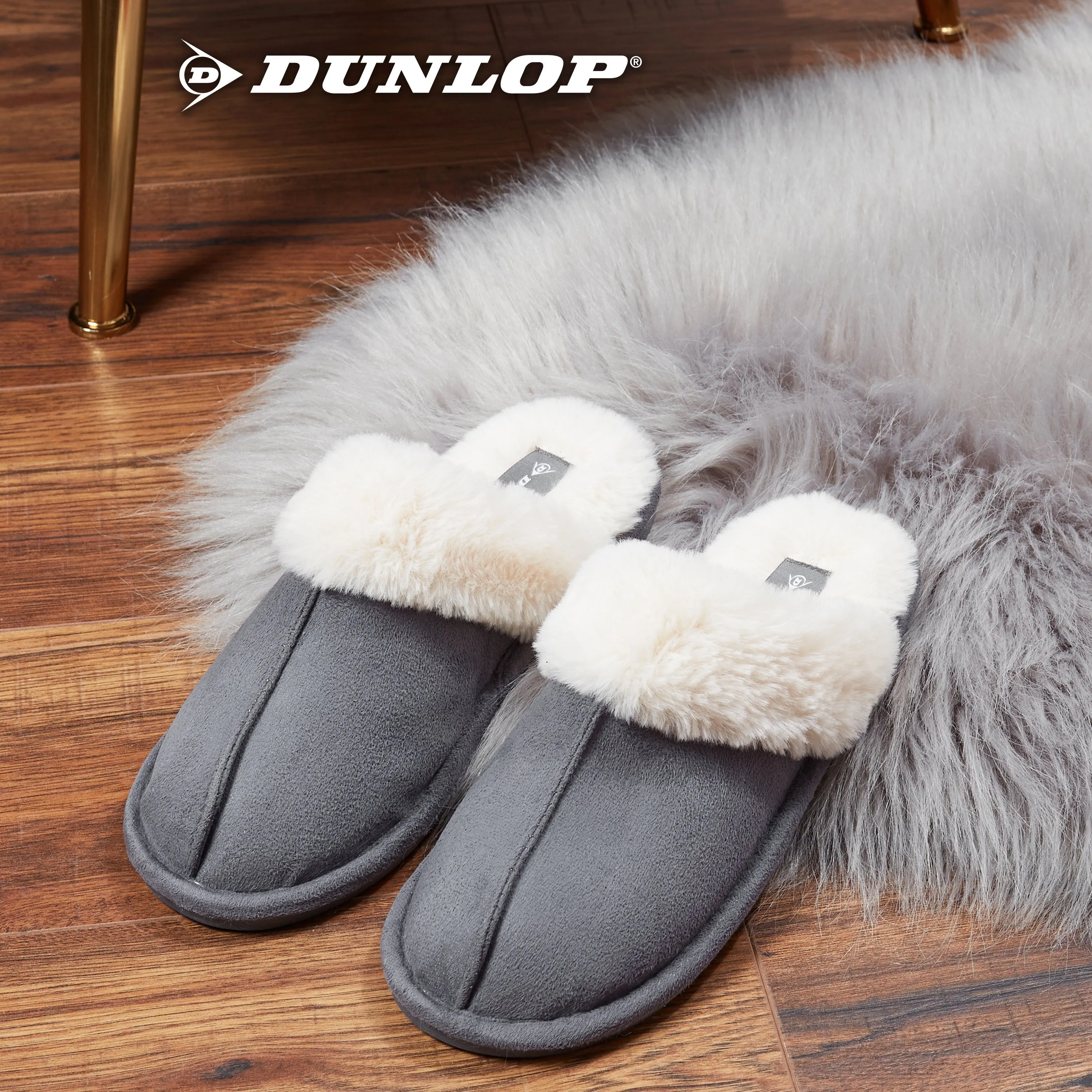 Dunlop Womens Slippers, Memory Foam Fluffy Slip On House Shoes Disposable Slippers