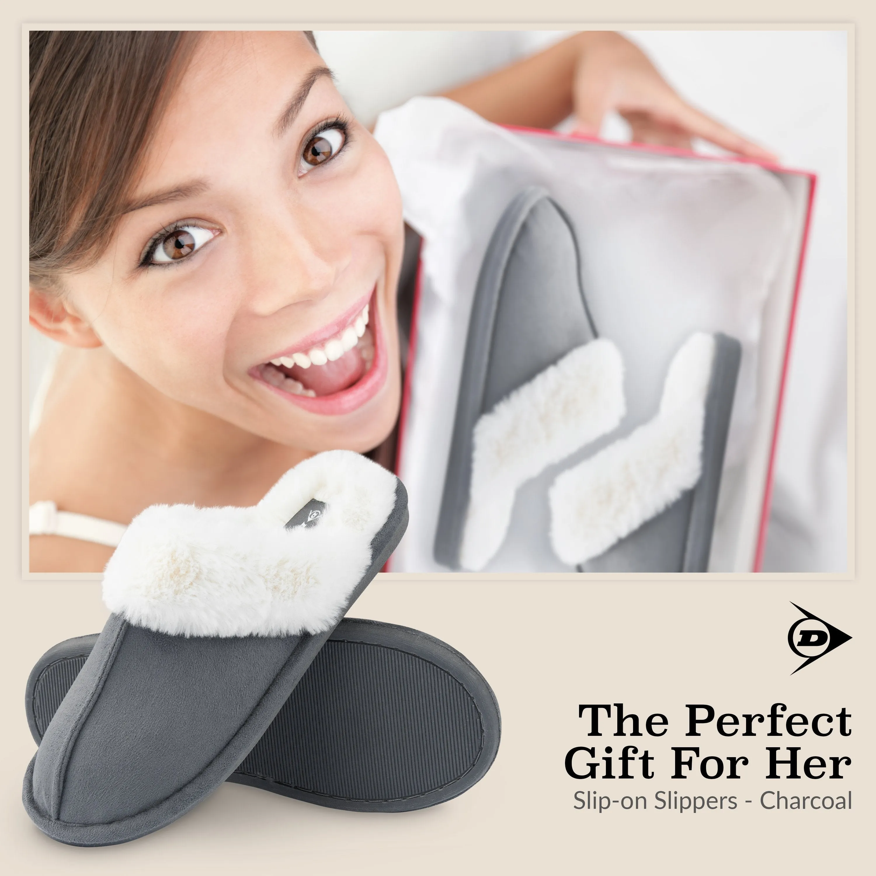 Infant Bunny Slippers Dunlop Womens Slippers, Memory Foam Fluffy Slip On House Shoes