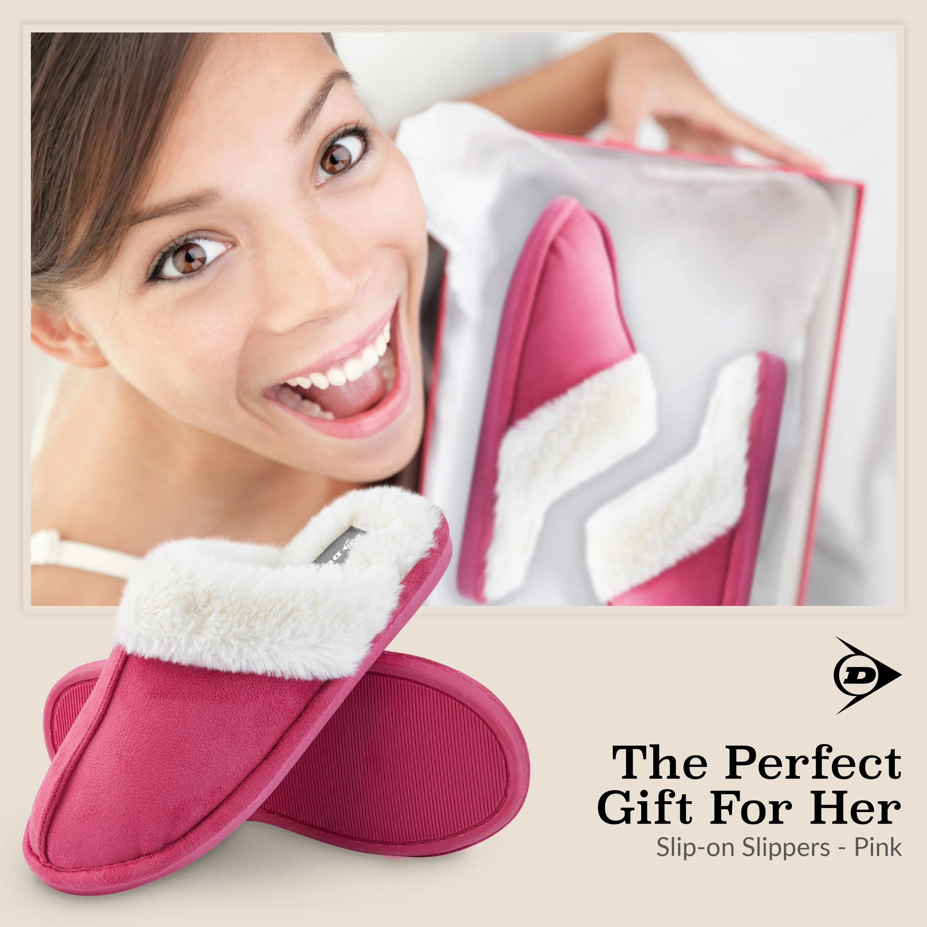 Hairy Feet Slipper Dunlop Womens Slippers, Memory Foam Fluffy Slip On House Shoes