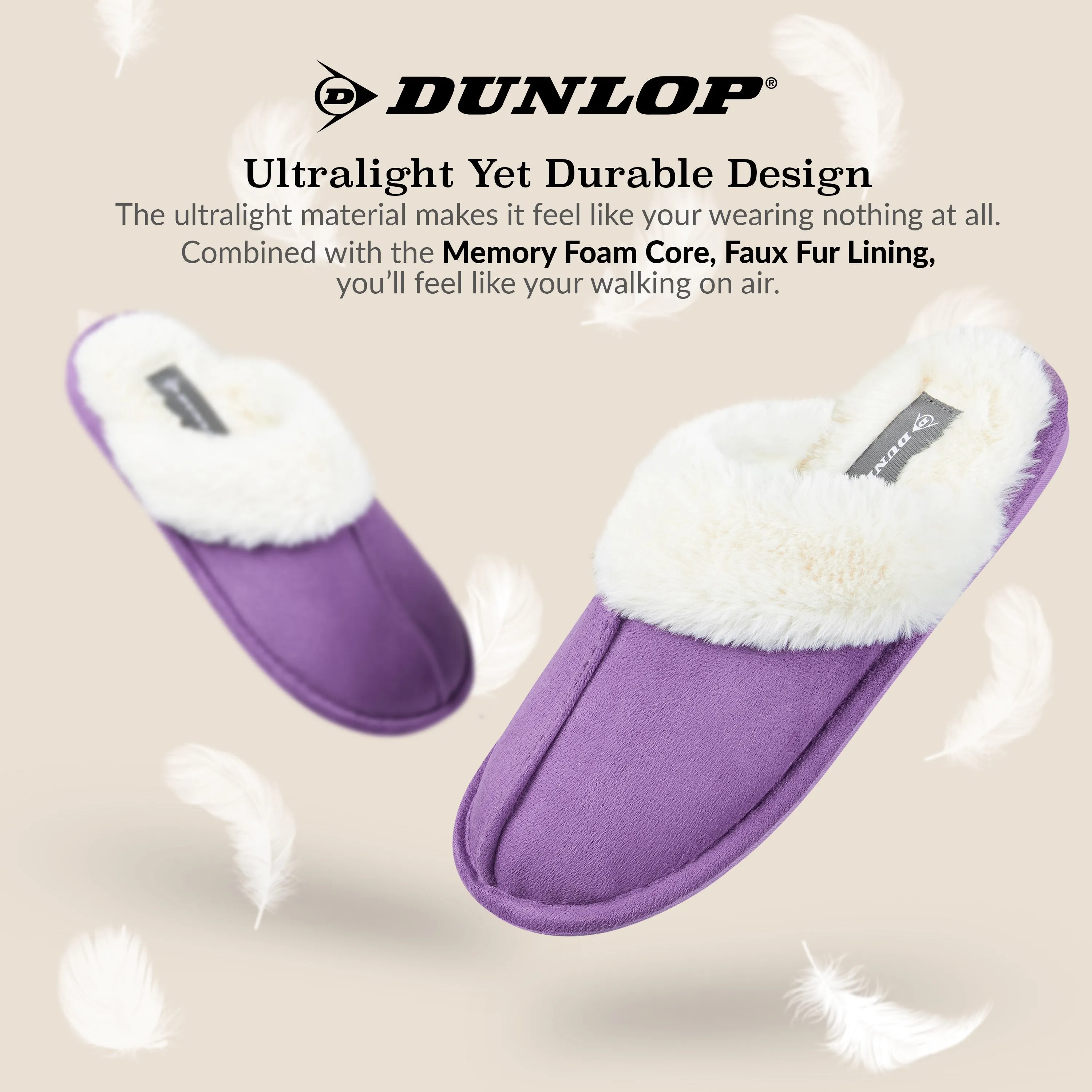 Ugg Shoes Slippers Dunlop Womens Slippers, Memory Foam Fluffy Slip On House Shoes