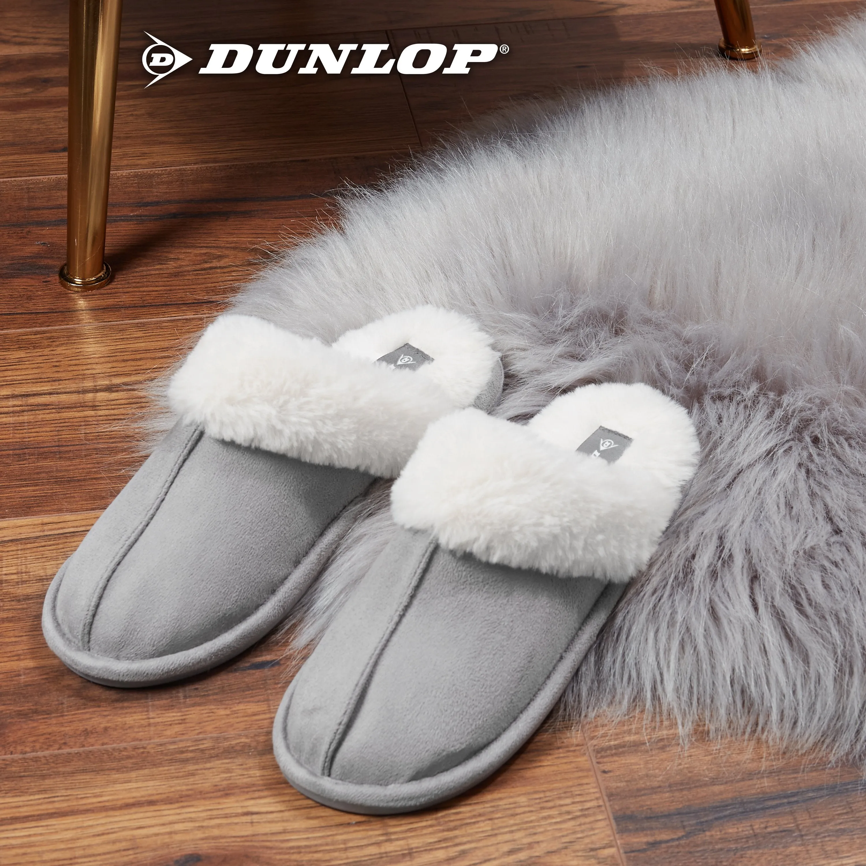 Camp Dreamer Slippers Dunlop Womens Slippers, Memory Foam Fluffy Slip On House Shoes