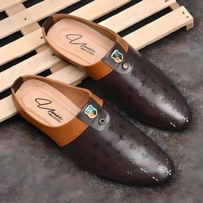 Platform Heeled Loafers Stylist Half Loafers for Men in Brown/Tan Color