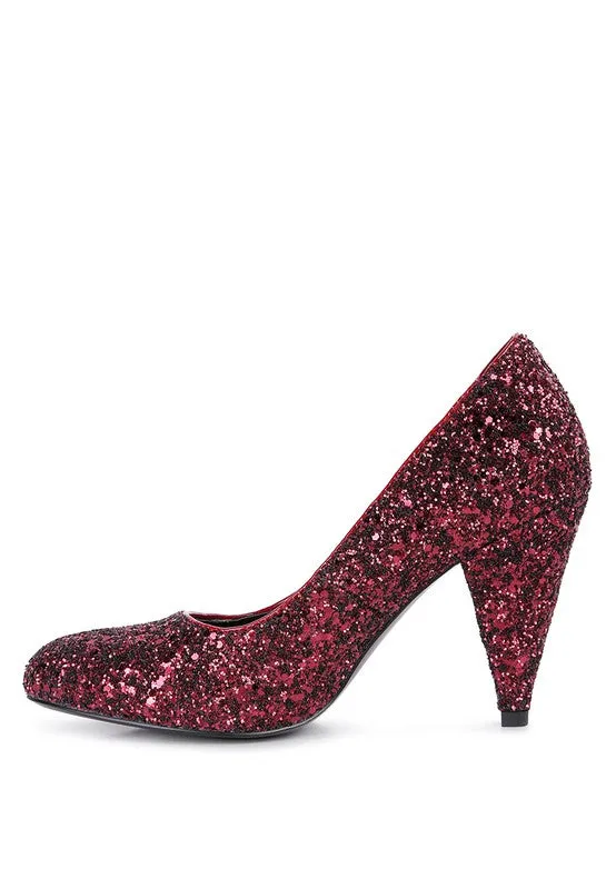 Sandals Sea Bubble Triple Sugar Plum - Glitter Conical Heel Pumps for women