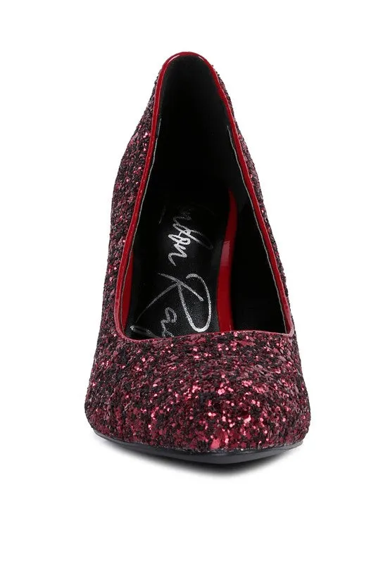 Sugar Plum - Glitter Conical Heel Pumps for women Sandals Dominican Republic Punta Cana
