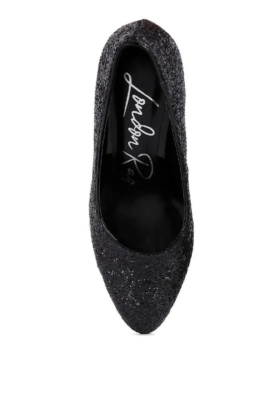 Sandals For Hiking And Water Sugar Plum - Glitter Conical Heel Pumps for women