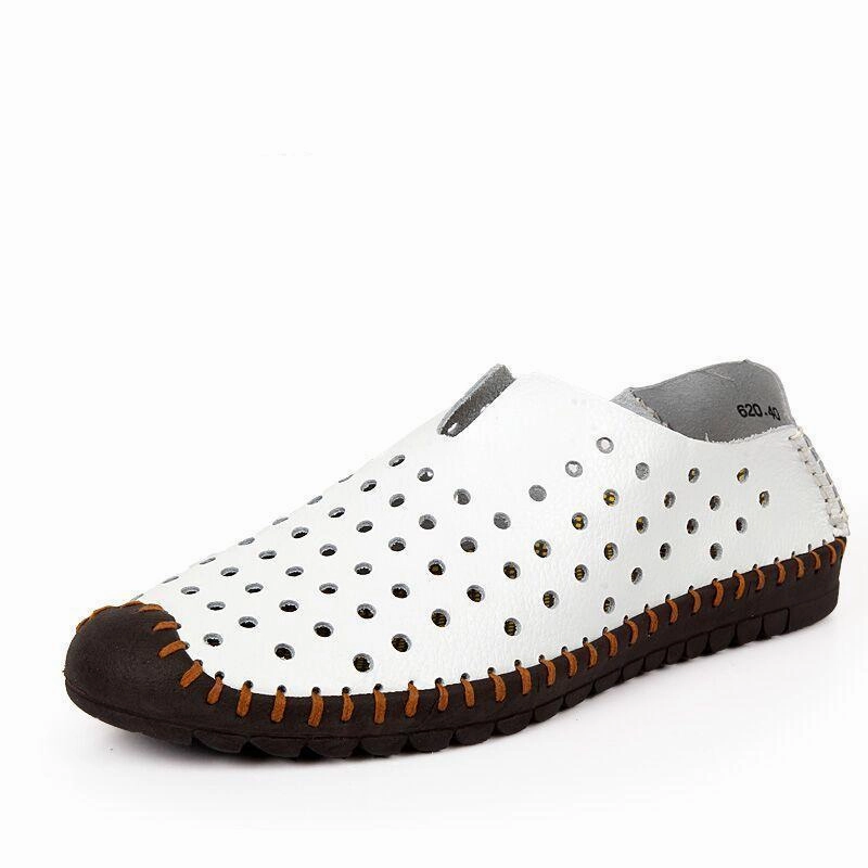 Loafers High Platform Summer Comfortable Split Leather Men's Casual Shoes Loafers