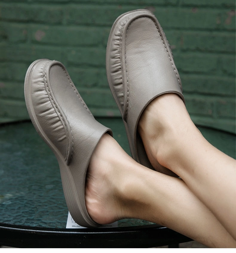 Summer Men's Half Sole Slippers Classic Closed Toe Sandals Slipper Mule Clogs Men Flip Flops 40-47 Plus Size Garden Shoes Monolith Sandals