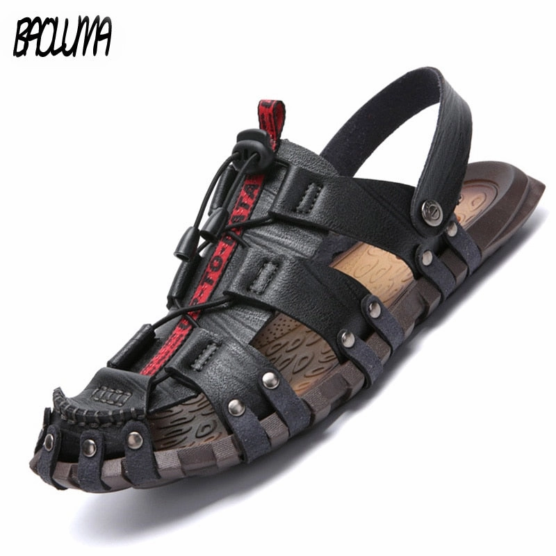 Summer Men's Sandals Breathable Beach Outdoor Shoes Summer Roman Men Sandals High Quality Sandals Slippers Soft Bottom Sandals Pattern
