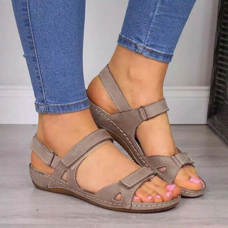 Summer Woman Sandals New College Style Ladies Sandals Low Heel Wedge Casual Women Shoes Fashion Leather New Shoes For Femme Sandals In Barbados