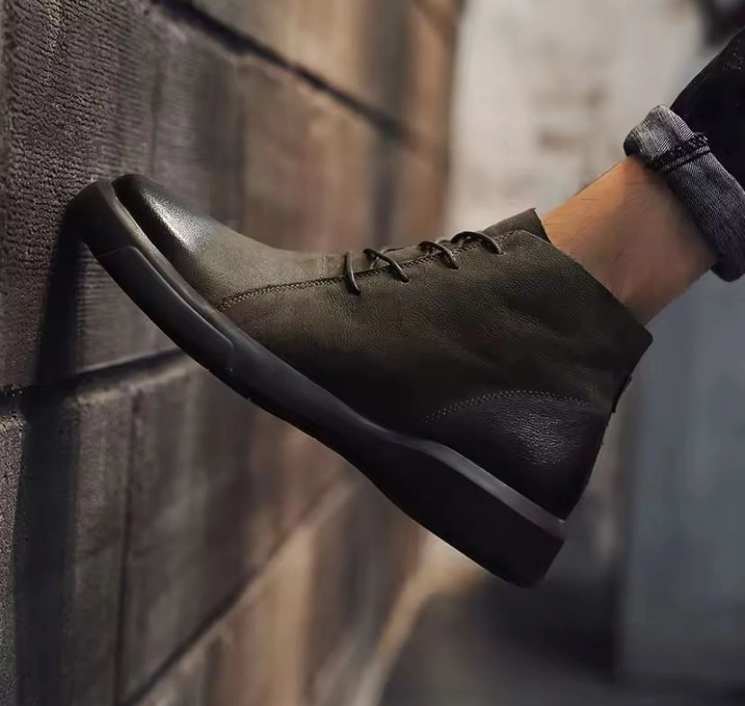 Retro Solid Color Non-slip Mans Boots Casual Shoes 257816 (42) Summer Smart Casual Shoes