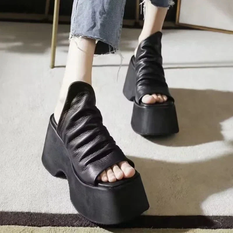 Rio Flip Flops binfenxie  -  New Summer Chunky Platform Women Open Toe Slippers High Heels Shoes Sandals Flip Flops Sexy Pumps Slides Zapatillas Mujer