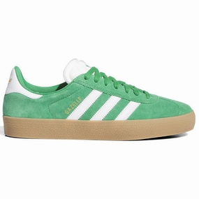 Adidas - Gazelle Adv Shoes Green/White/Gold Adidas Shoes From The 90s
