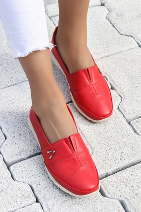 FST Genuine Leather Women's Casual Shoes 864ZA101 Red - Baia Mare Casual Western Shoes