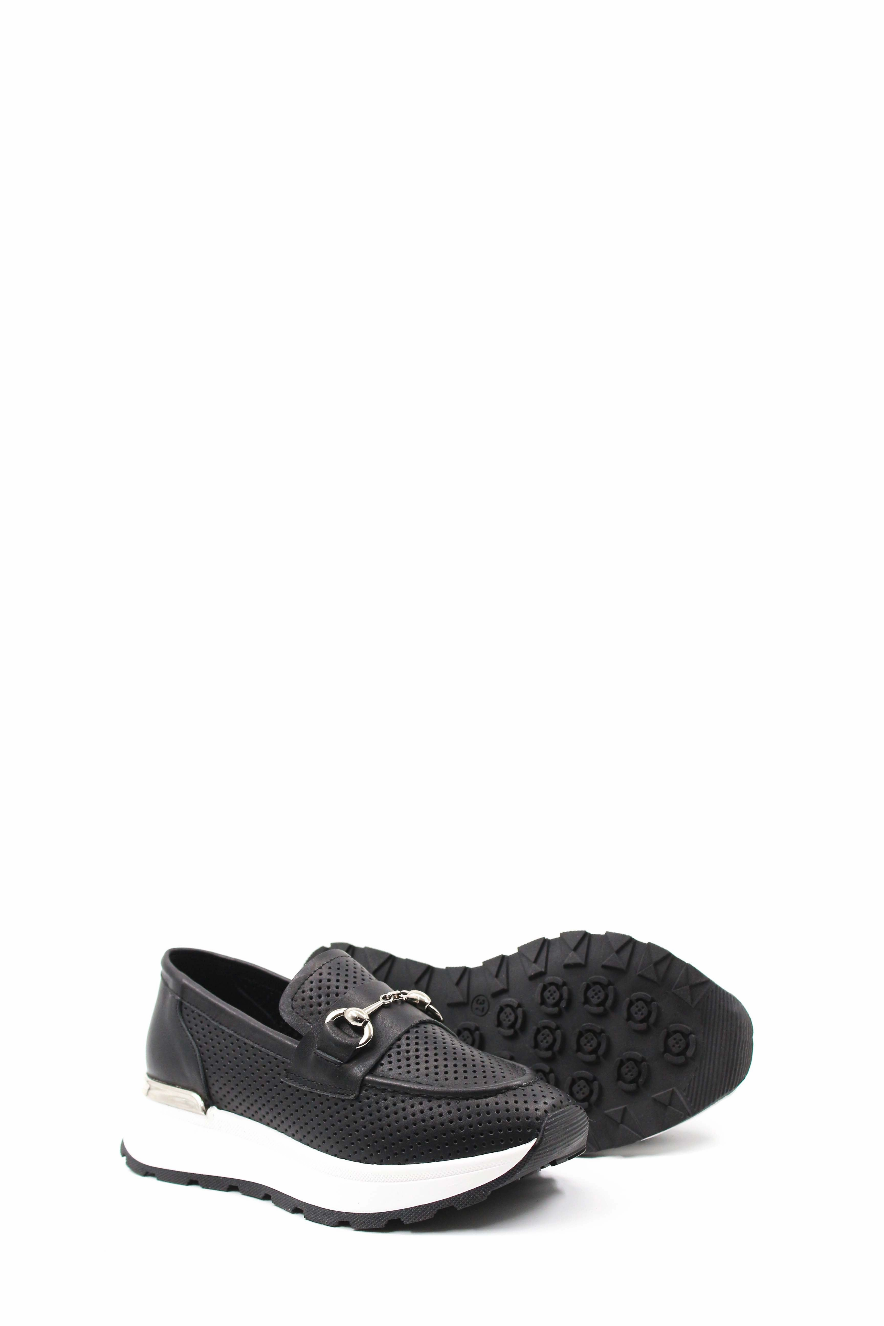 Baseball Casual Shoes FST Genuine Leather Women's Casual Shoes 757ZA24021 Black - Barcelona