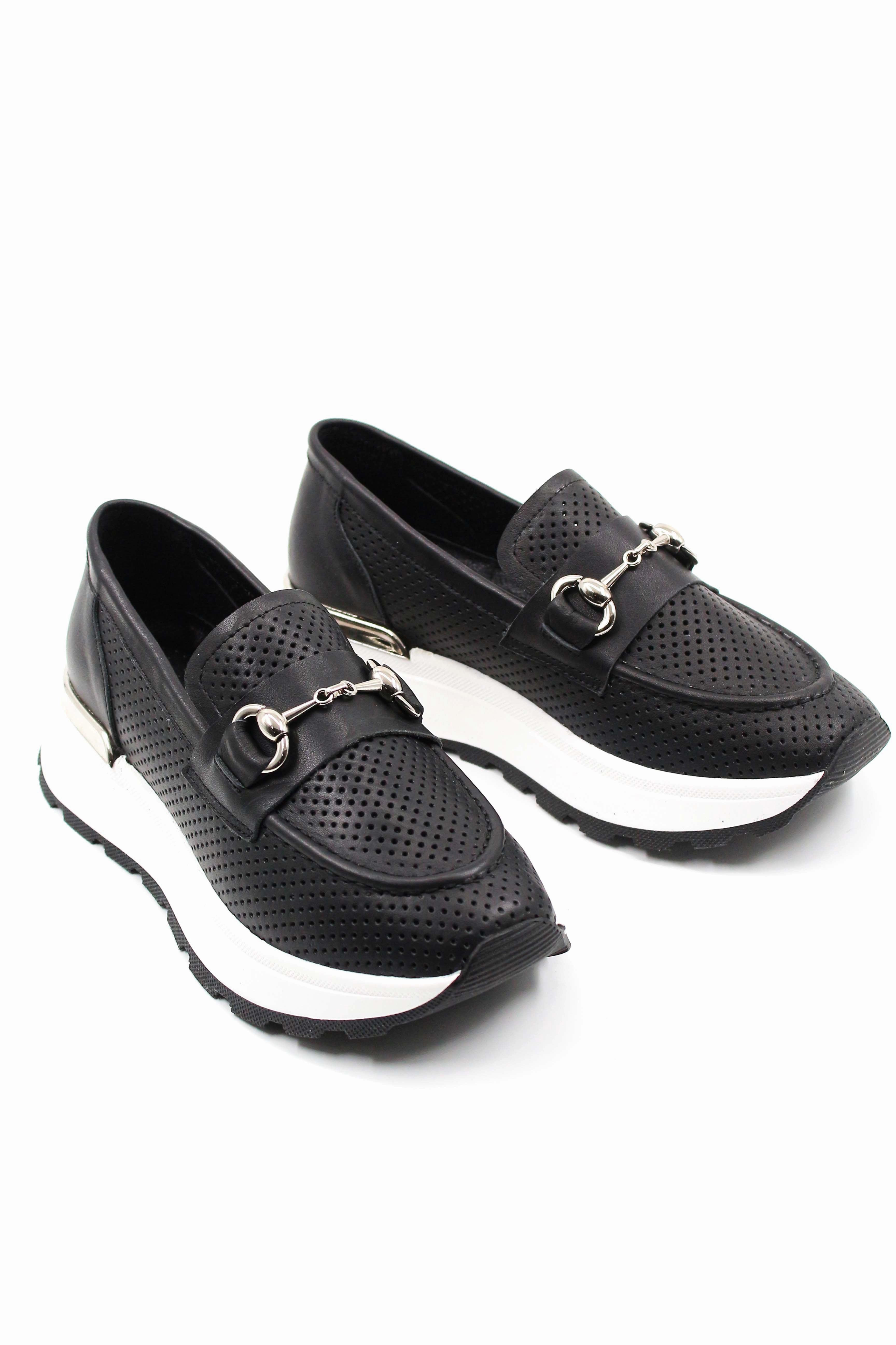 Casual Shoes For Bunions FST Genuine Leather Women's Casual Shoes 757ZA24021 Black - Barcelona