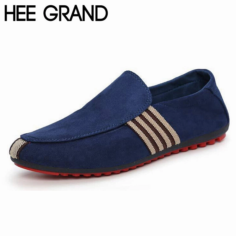 Running Shoes Flat Footed People HEE GRAND Brand 2017 Fashion Slip-On Flat Breathable Casual Male Shoes, Striped Solid Men Summer Fashion Shoes XMR212