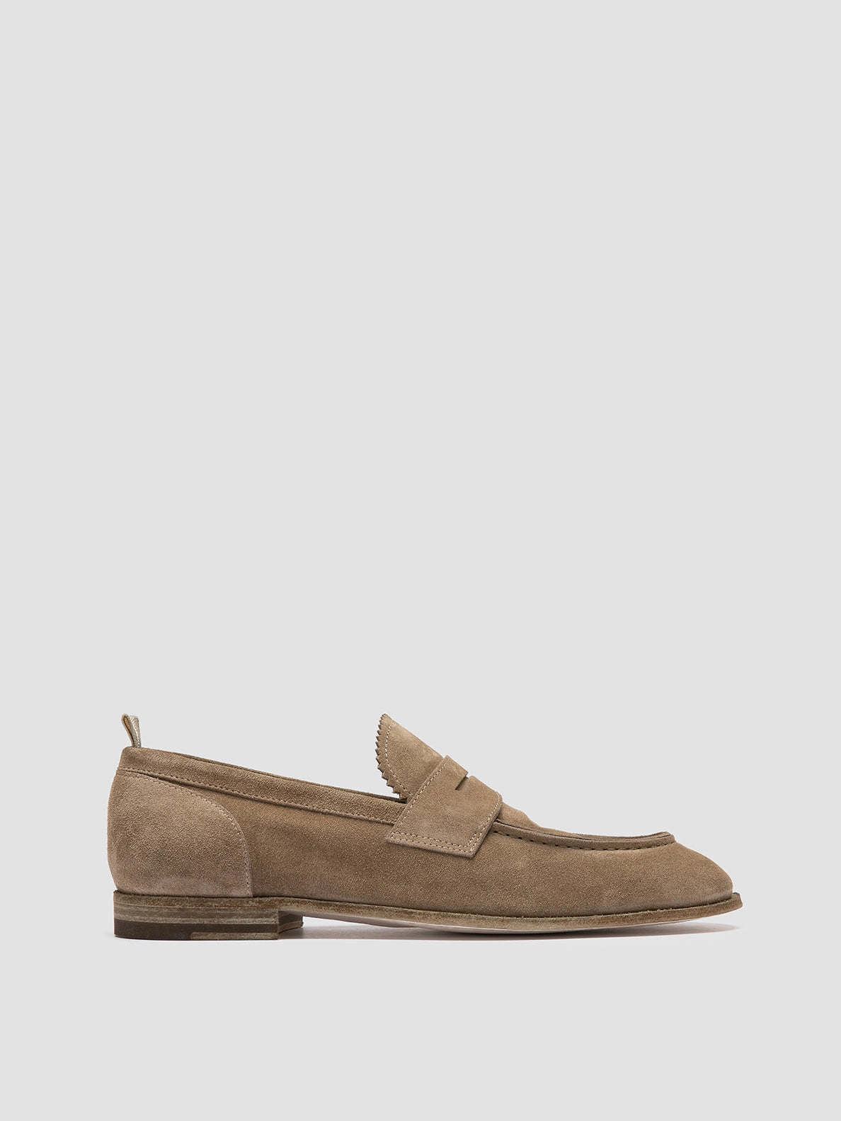 Chunky Suede Loafers SOLITUDE 001 - Taupe Suede Penny Loafers