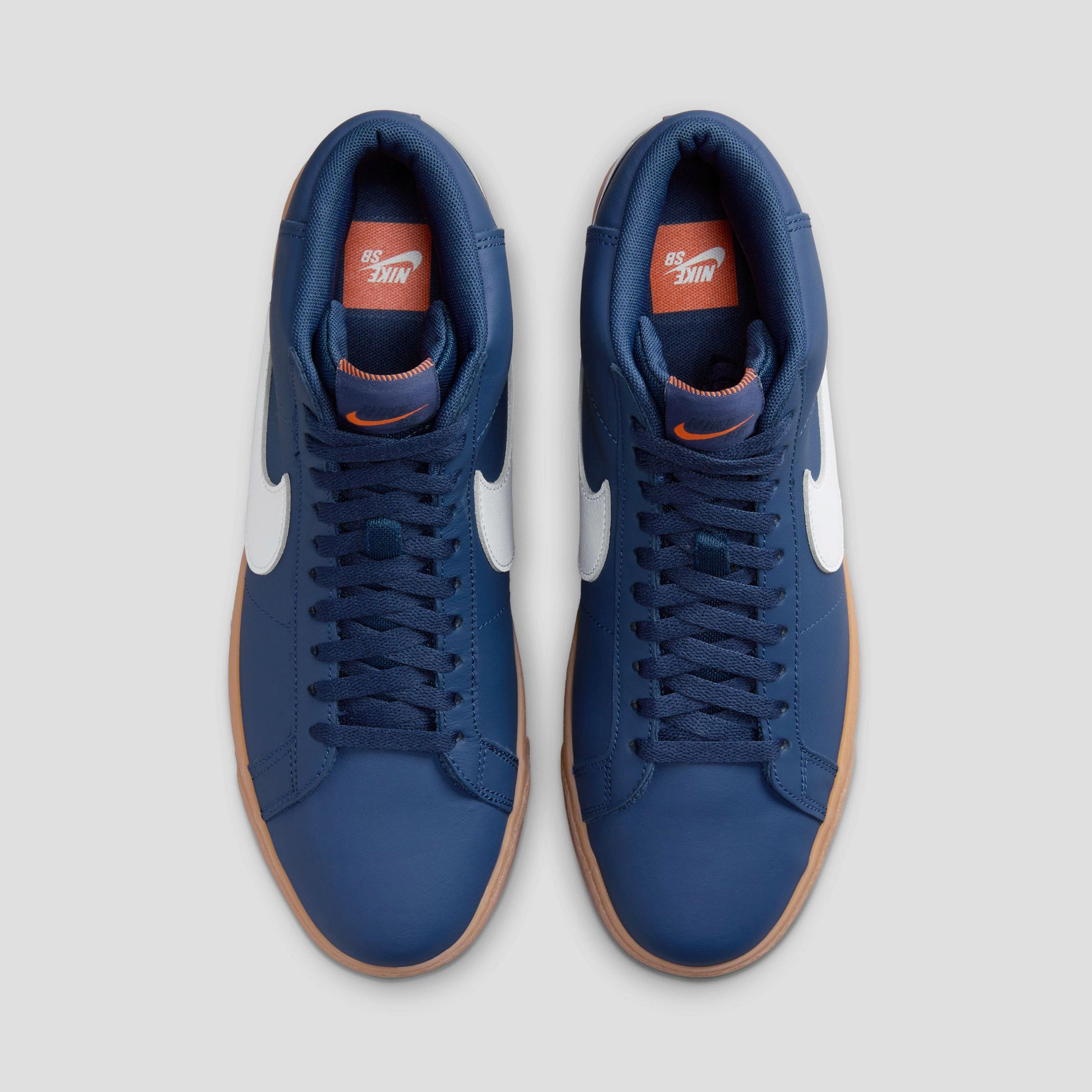 Nike SB Zoom Blazer Mid Skate Shoes Navy / White - Navy - Gum Light Brown Asics Volleyball Shoes 2025