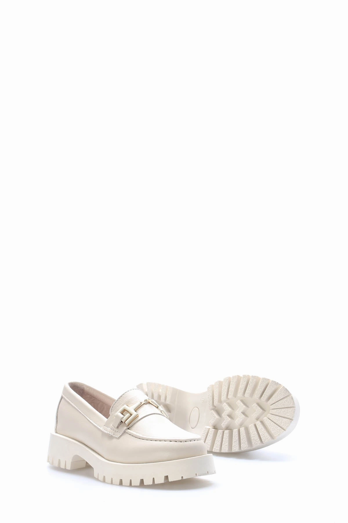 Casual Boat Shoes FST Genuine Leather Women's Casual Shoes 581ZA2854 Beige - Pescara