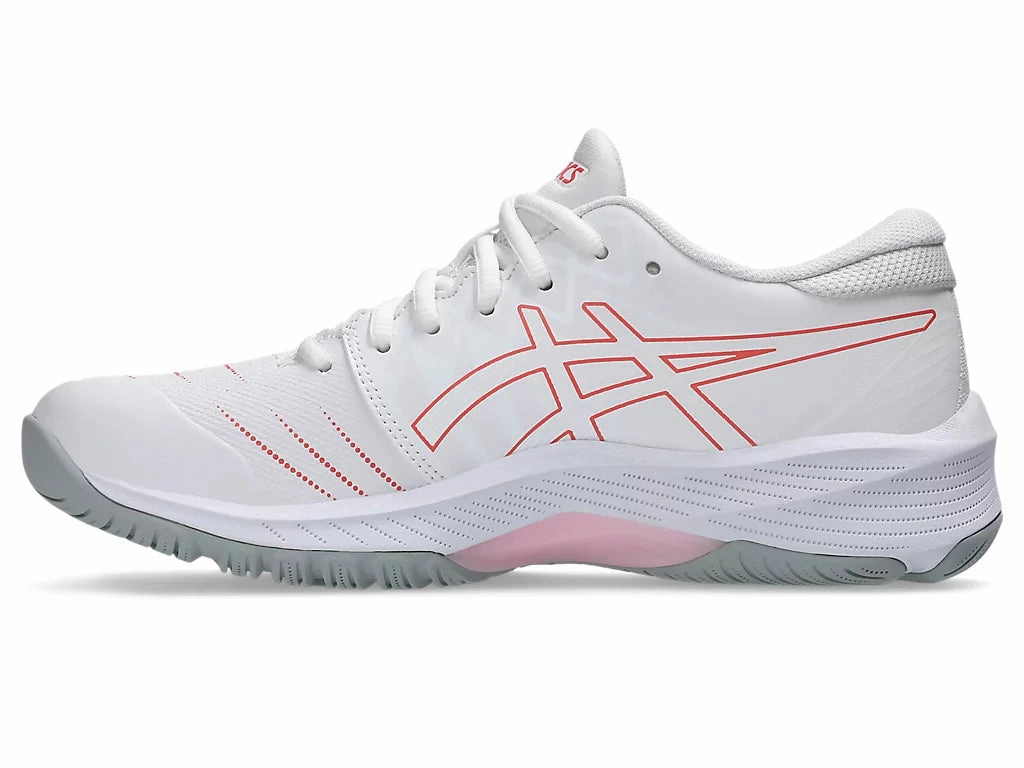Closeout Asics Running Shoes Asics Gel-Netburner 21 (D Wide) Bio Womens White/Papaya