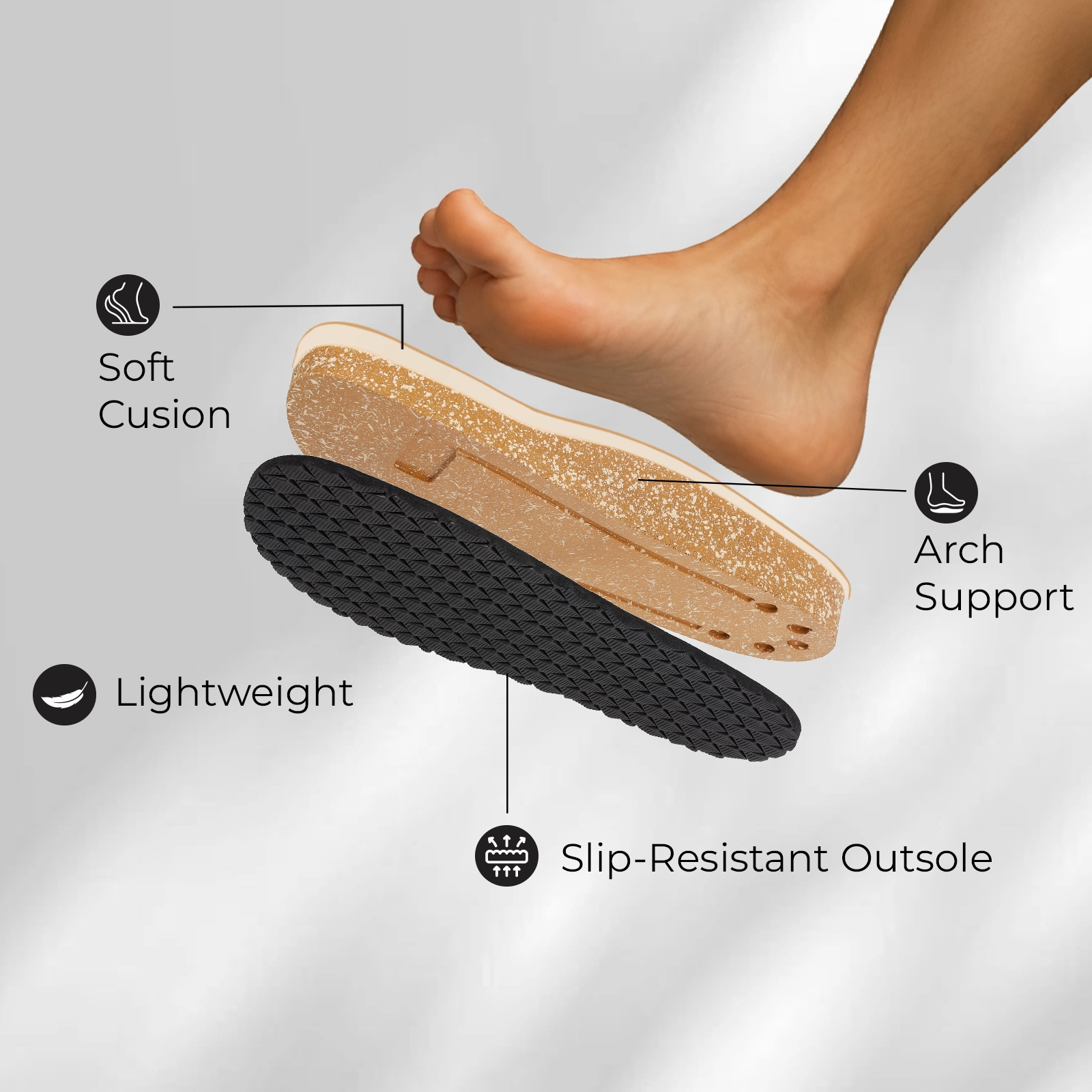 URBANOZ Men's Comfort Sandals - WGE53068 Black Tommy Hilfiger Sandals