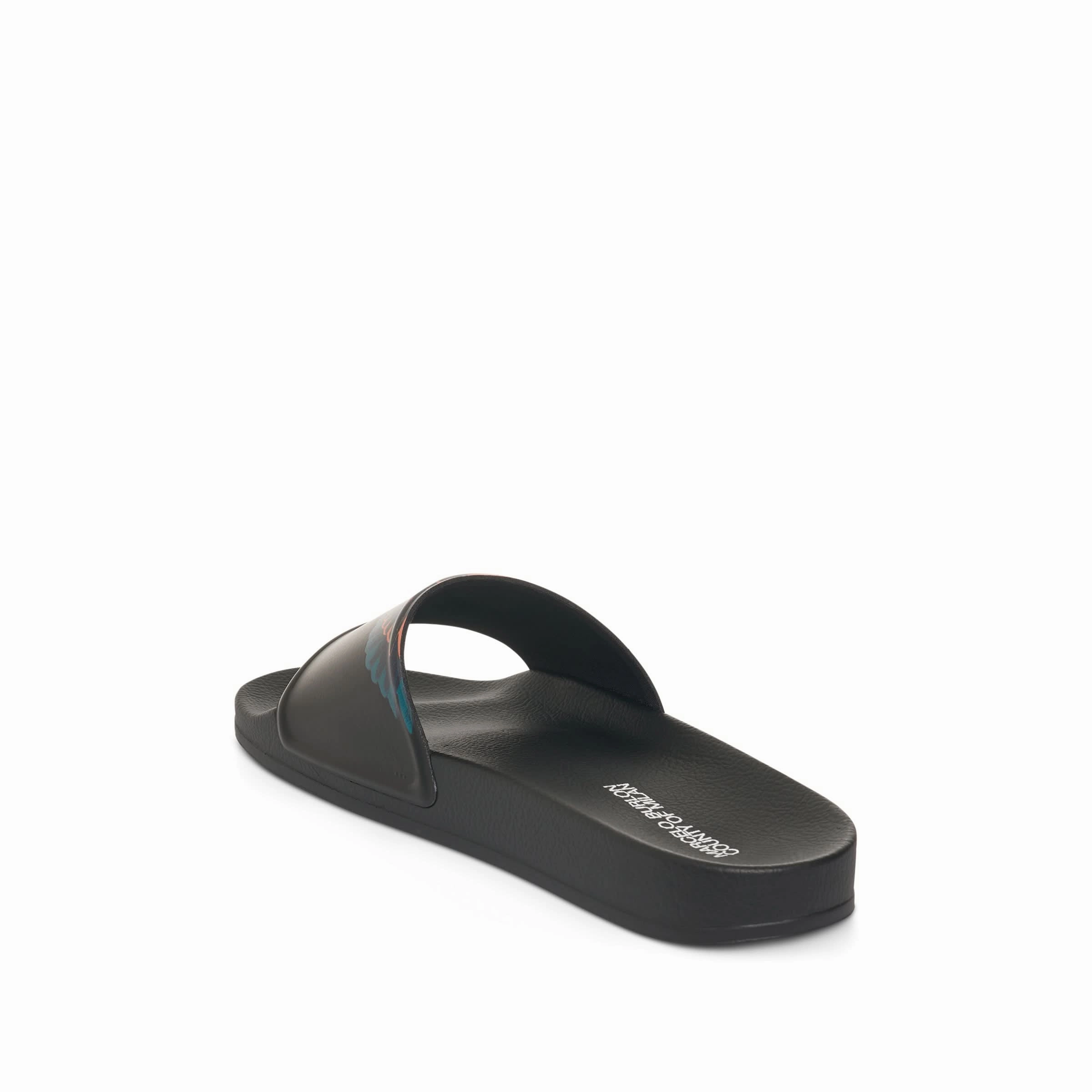 Icon Wings Sliders in Black/Orange Tkee Sandals