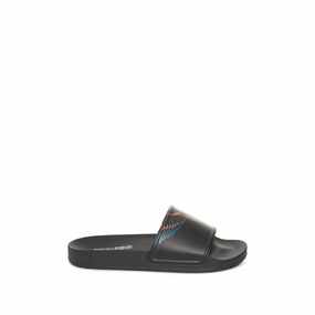 Icon Wings Sliders in Black/Orange Sandals Vacation Deals