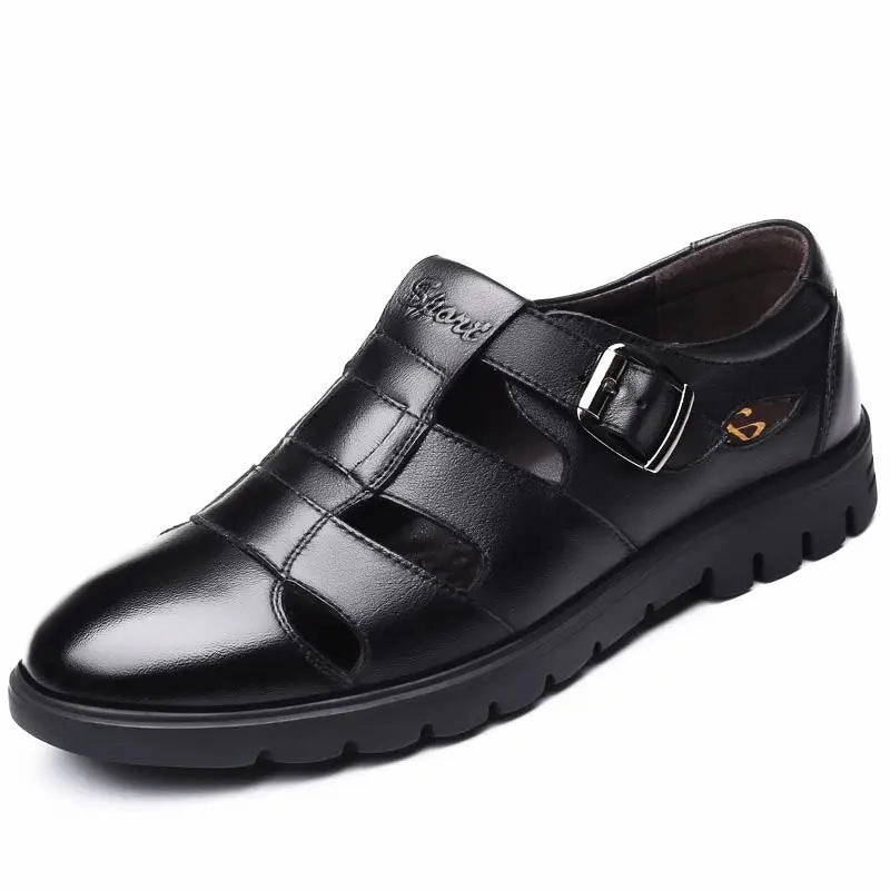 Men Sandals Genuine Leather Sandals Men Outdoor Casual Men Leather Sandals For Men Beach Shoes Roman Most Comfortable Walking Sandals