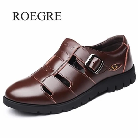 Men Sandals Genuine Leather Sandals Men Outdoor Casual Men Leather Sandals For Men Beach Shoes Roman Sandals Disguise Bunions