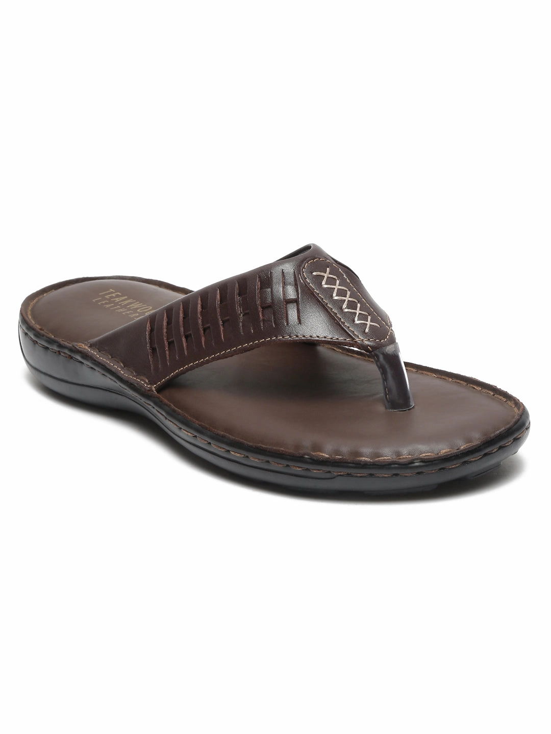 Ruby Dorothy Slippers Teakwood Men Leather Brown Thong Flip-Flop