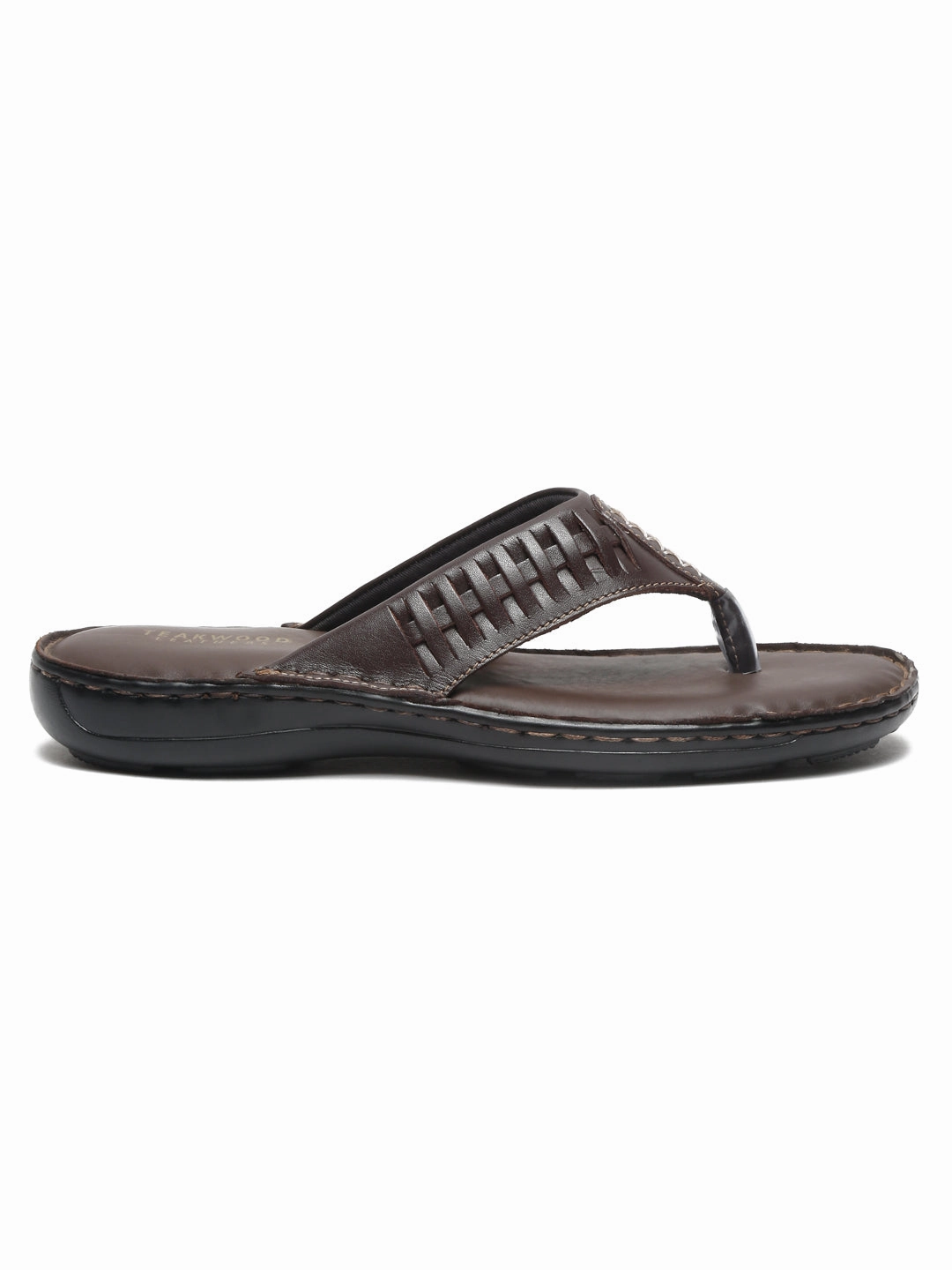 Teakwood Men Leather Brown Thong Flip-Flop Boston Slippers