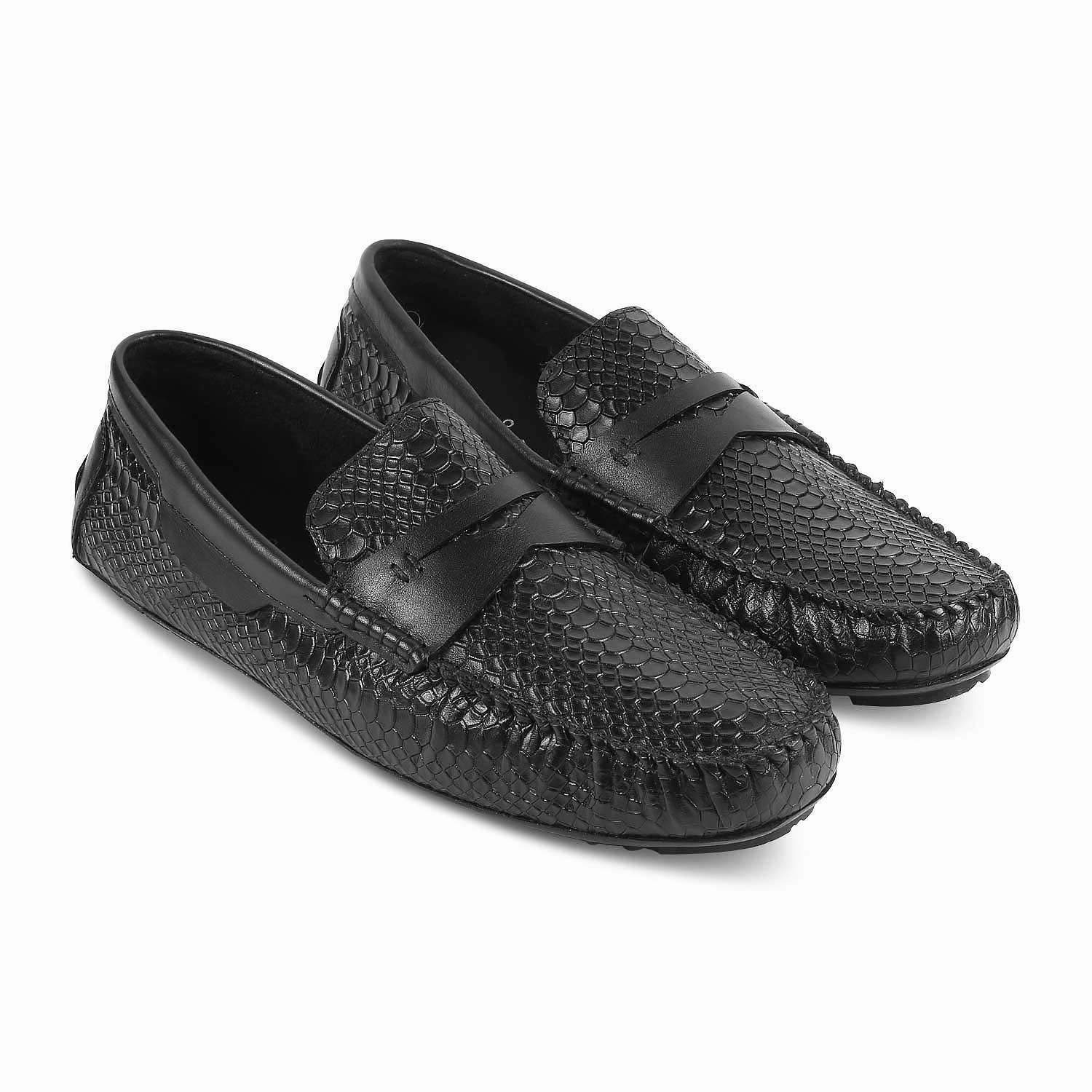 Loafers And Oxfords The Argon Black Men's Leather Driving Loafers Tresmode