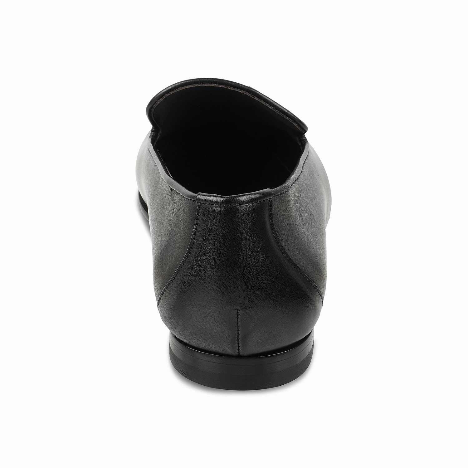 The Mancio Black Men's Handcrafted Leather Loafers Tresmode Python Skin Loafers