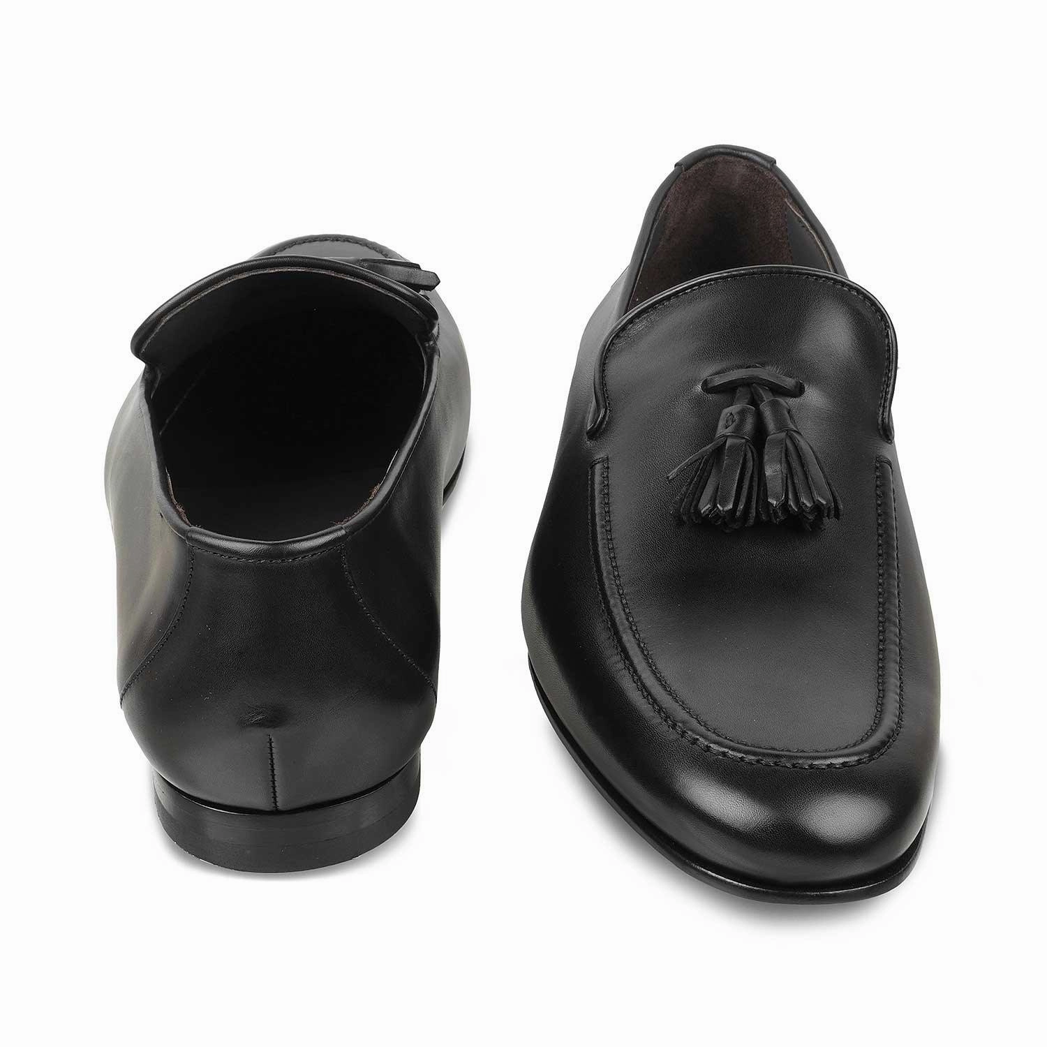 Penny Loafers Casual The Mancio Black Men's Handcrafted Leather Loafers Tresmode