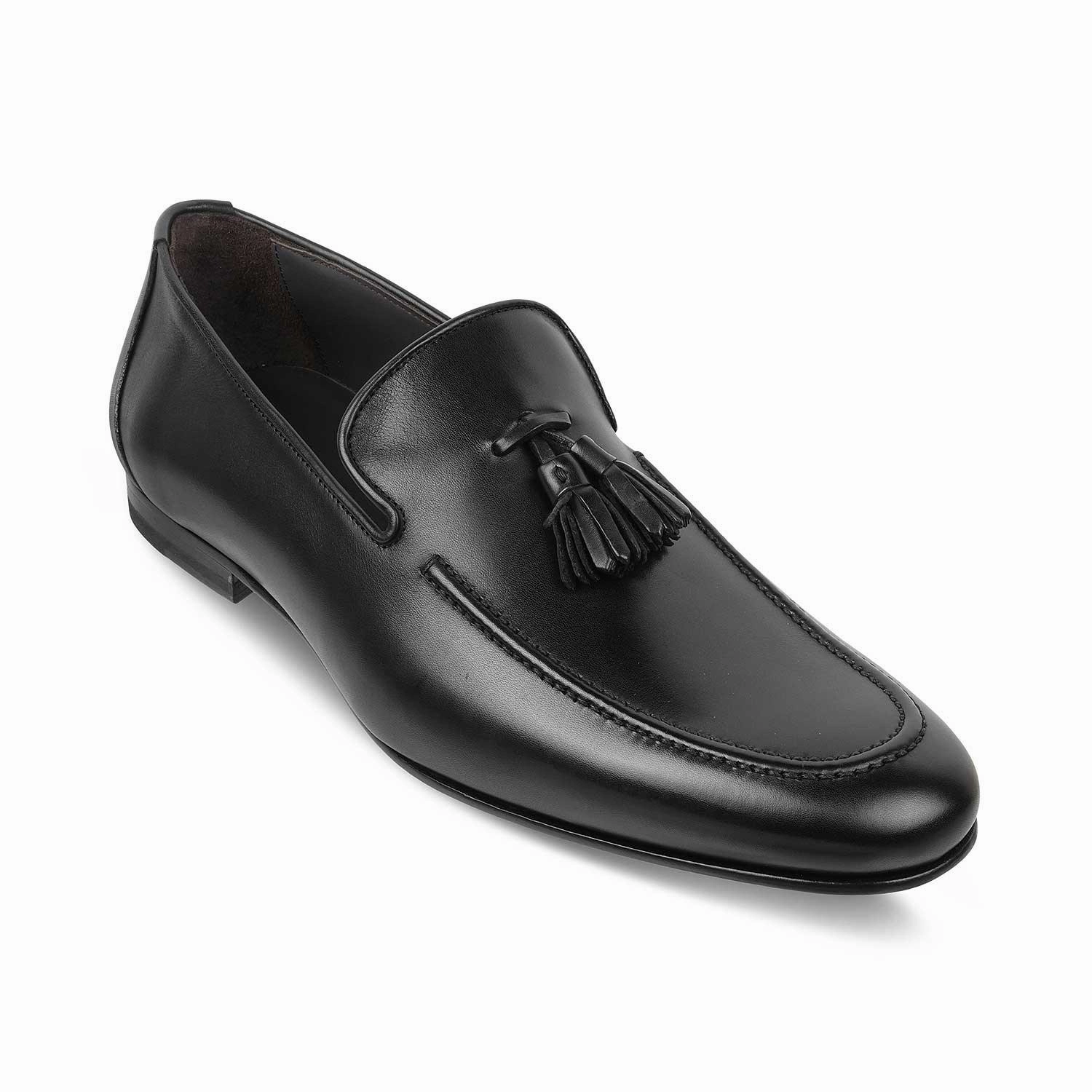 The Mancio Black Men's Handcrafted Leather Loafers Tresmode Sebago Dan Loafers