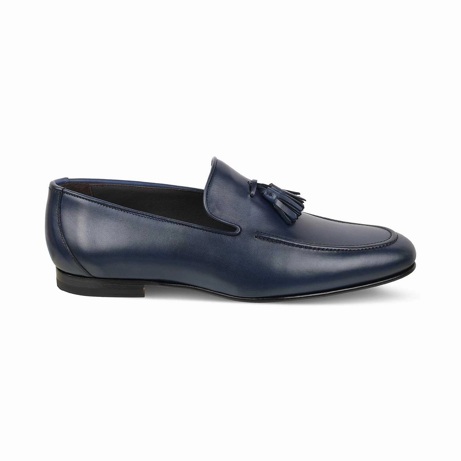 Suede Loafers Sale The Mancio Blue Men's Handcrafted Leather Loafers Tresmode