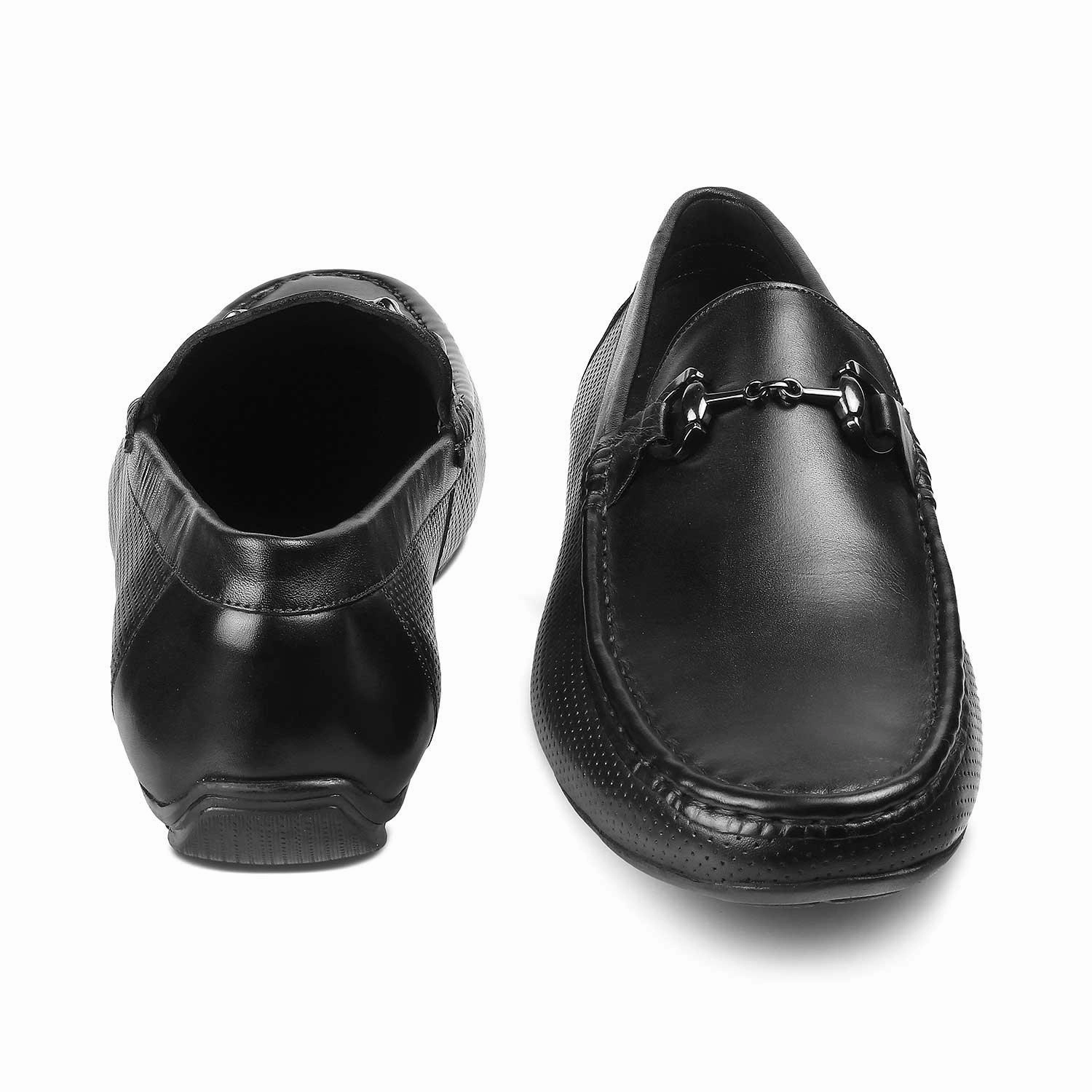 The Otterdam Black Men's Leather Driving Loafers Best Lug Sole Loafers