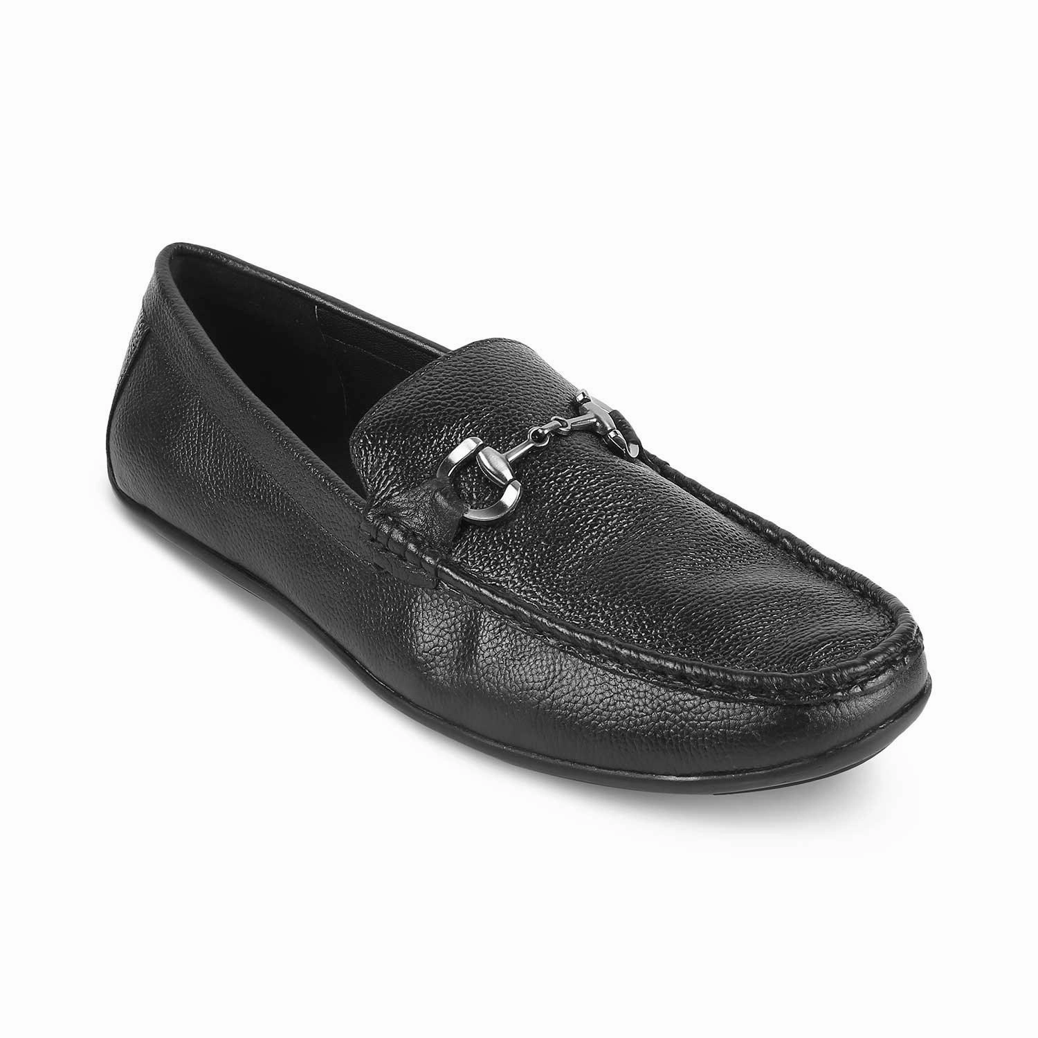 The Rosee Black Men's Leather Driving Loafers Tresmode Martens Adrian Tassel Loafers