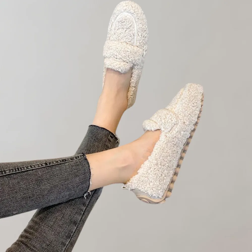 Heeled Leather Loafers Camilla - Zachte pluche damesloafers