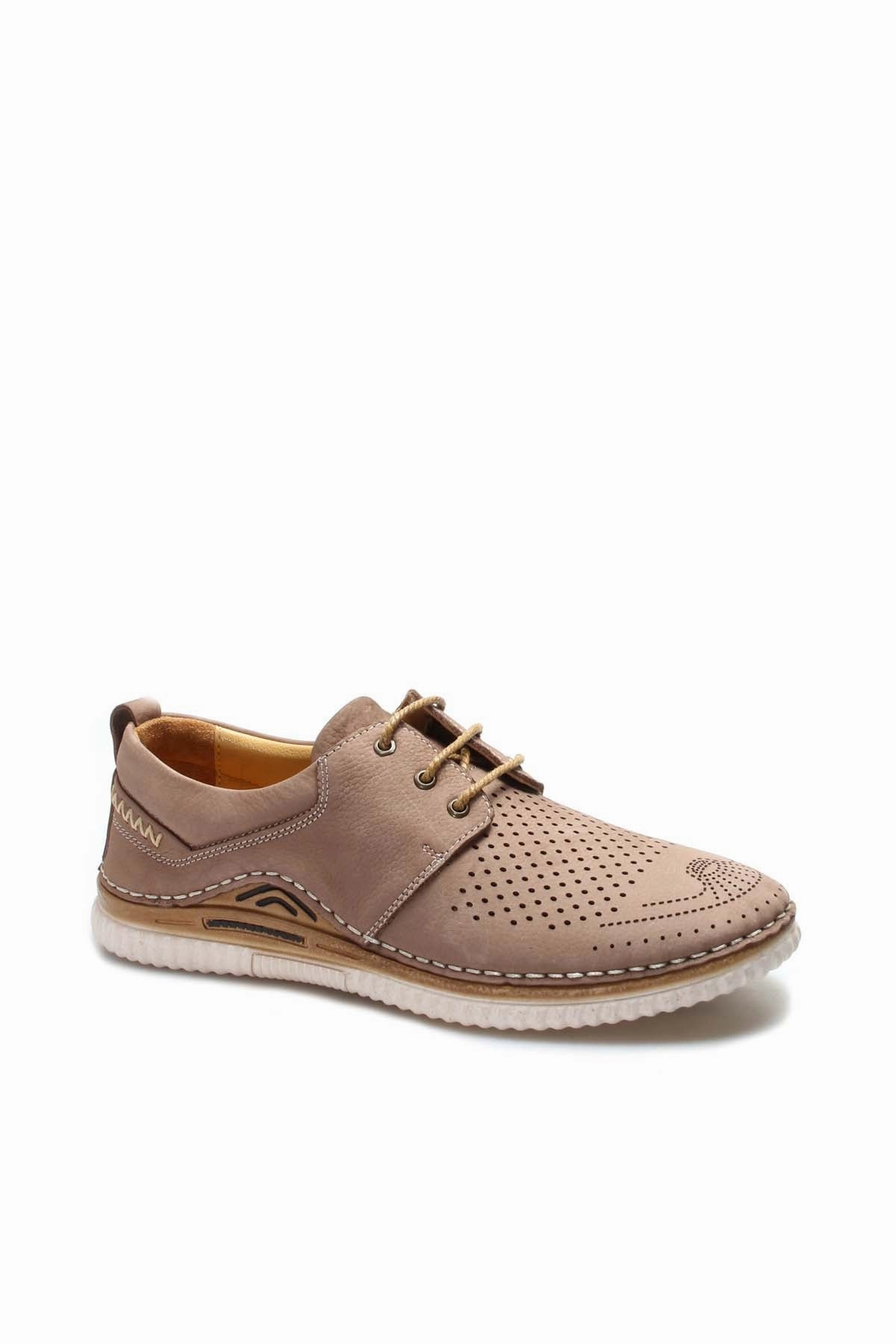 Hey Dude Casual Shoes FST Genuine Leather Men's Casual Shoes 662MA46 Beige Nubuck - Jocotepec