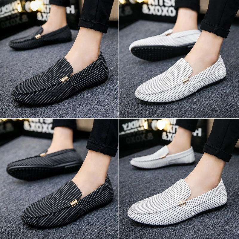 70s Loafers Men Strip Casual Slip-On Breatheable Loafers