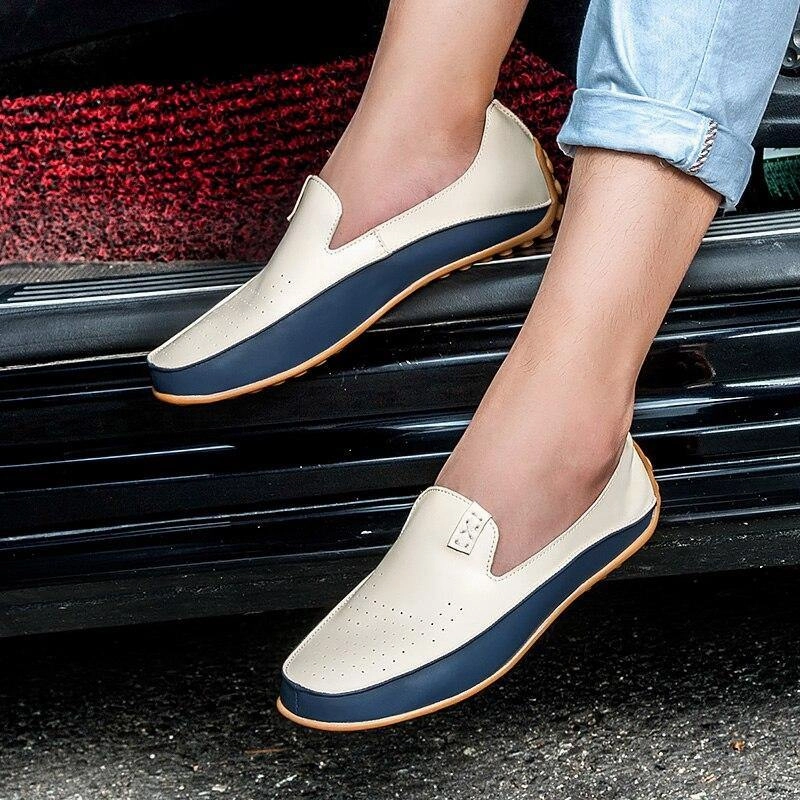 Square Toe Penny Loafers Fashion Leather Shoes For Men New Slip On Loafers