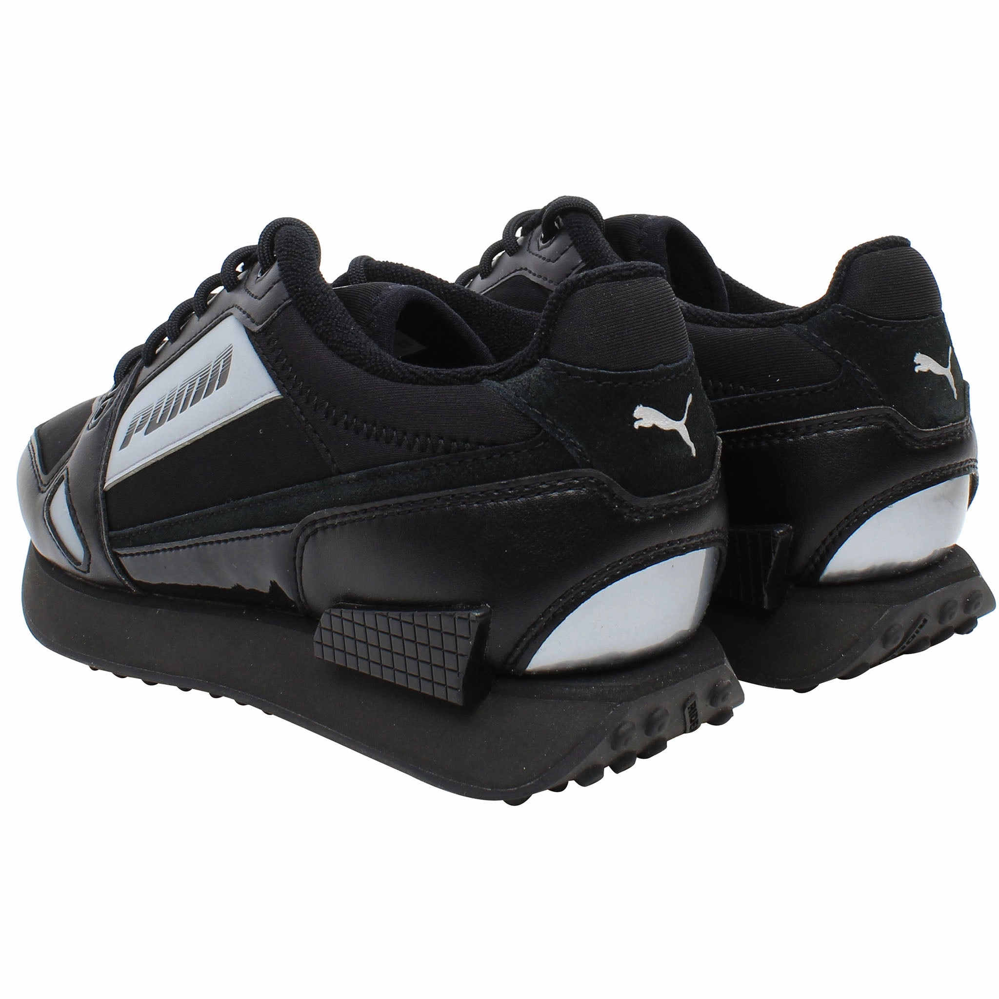 Puma Mile Rider Bright Peaks Mens Black Trainers Puma Rhinestone Shoes